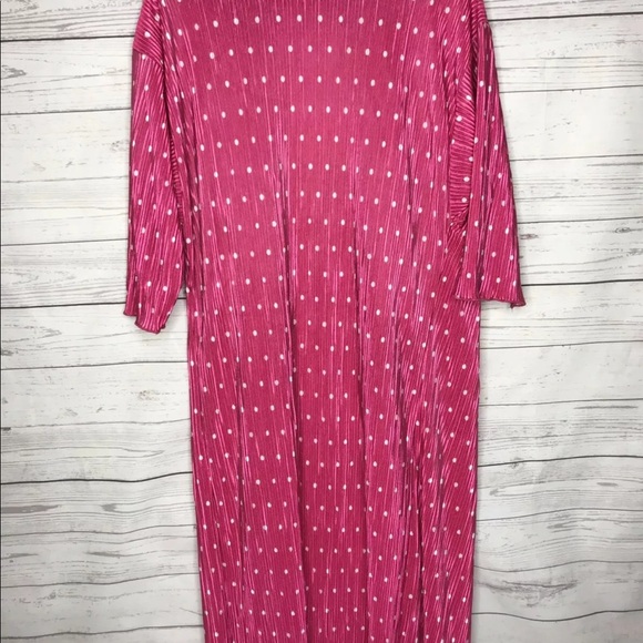 Lula roe Shirley Dress Kimono jacket duster Women M Pink Polka Dot Barbie core - Picture 3 of 5